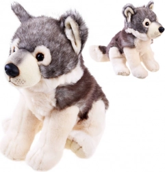 Pluchen grijze wolf 23 cm