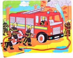 Houten puzzel brandweer 9 stukjes Bigjigs Toys