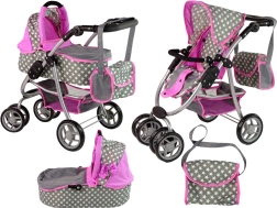 Kinderwagen met gondel en tas Roze met sterren