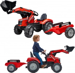 traptractor MASSEY FERGUSON met aanhanger en voorlader vanaf 3 jaar