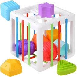 Insteekkubus voor de allerkleinsten met elastische bandjes