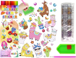 Doe-het-zelf set lama-stickers met diamantkunst