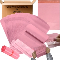 Roze plastic verzendenveloppen B4 260 × 350 mm, 50 stuks