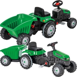 Traptractor met aanhanger groen