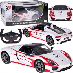 Rastar RC auto PORSCHE 918 Spyder Weissach 1:14 met verlichting – wit