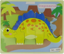 Houten dinosaurus-inlegpuzzel