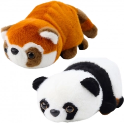 Pluchen speelgoed 2-in-1 - Panda rood en klassiek 22 cm