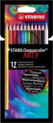 Set van aquarelpotloden Stabilo Aquacolor Arty 12 stuks