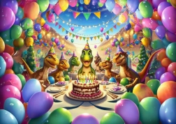 Puzzel dinosaurusfeest 50 stukjes