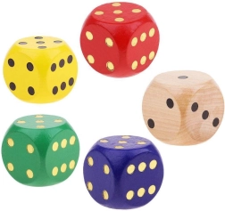 Extra grote houten dobbelsteen (mix kleuren)