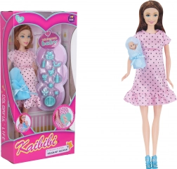 Zwangere pop met accessoireset 29 cm