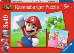 RAVENSBURGER kinderpuzzel SUPER MARIO 3×49 stukjes