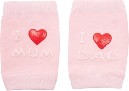 Kinderkniebeschermers met ABS I love mum & dad – roze