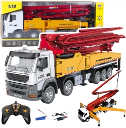 Op afstand bestuurbare betonnen mixer met pomp HUINA 1:18 metalen