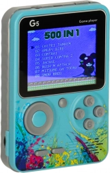 Draagbare retro spelconsole mini – 500 games, blauw