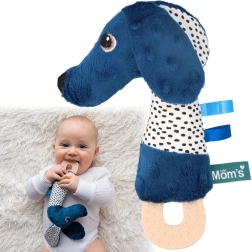 Jamiś piepend pluchen knuffel met bijtring en knisperende oortjes MOMS