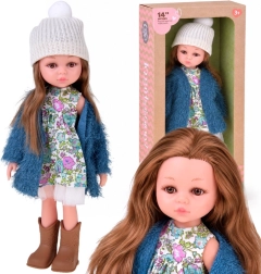 Herfstmodepop met bruin haar 35 cm