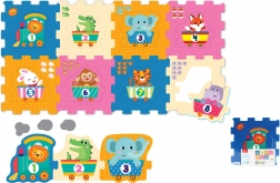 Zachte bouwblokken met diertjes en cijfers