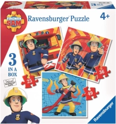 Ravensburger puzzel Brandweerman Sam 3-in-1 (25, 36 en 49 stukjes)