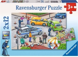 Ravensburger puzzel Met blauw licht op de weg 2×12 stukjes