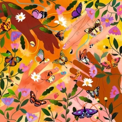 Vierkante puzzel Art & Soul: Bloemenfestival