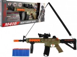 Speelgoedmachinegeweer voor schuimpijltjes met licht, geluid en trillingen – 60 cm, 12 pijltjes