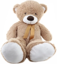 Pluchen teddybeer met strik 100 cm