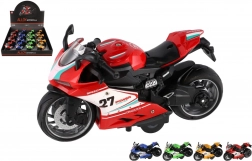 Kunststof wegracemotor 13 cm met terugtrekmechanisme, licht en geluid