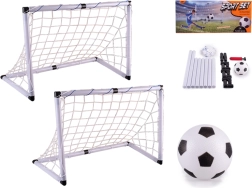 Set van 2 voetbaldoeltjes met bal en pomp