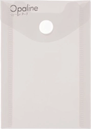 Documentenmapje met drukknoop A7 staand, transparant Opaline