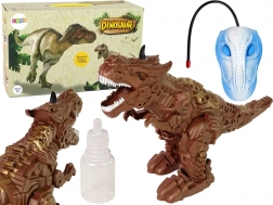 RC dinosaurus met stoom, projector en geluids- en lichteffecten – bruin