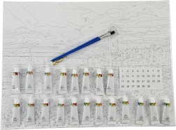 Schilderen op nummer – toekan 40 × 50 cm met opgespannen doek en set acrylverf