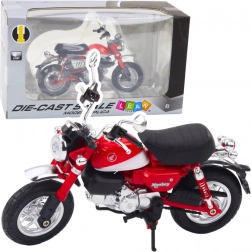 Retro metalen motorfiets rood 1:12