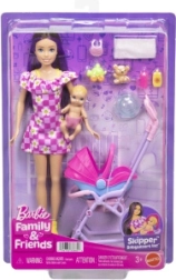 Barbie Skipper oppas met kinderwagen