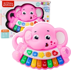 Interactieve Roze Piano Olifant – Melodieën, Toonladder, Dierengeluiden