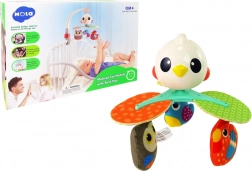 Muzikale mobiel voor wieg en kinderwagen met kleurrijke vogeltjes