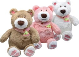Pluchen teddybeer met roze oortje 48 cm