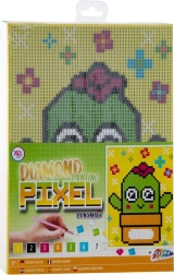 Diamantschilderen op frame Grafix Pixel cactus 15 × 20 cm