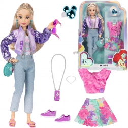 Disney ILY 4Ever modieuze pop geïnspireerd door ARIEL uit De Kleine Zeemeermin, set met outfits en accessoires 30 cm