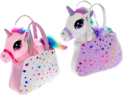 Pluche eenhoorn met handtas 20 cm