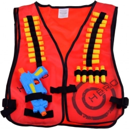 Kinder tactisch vest met foamkogels en pistool compatibel met NERF – Rood