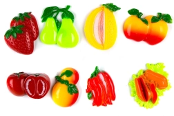 Magneten APETIT – set van 8 stuks, mix van fruit- en groentedecors