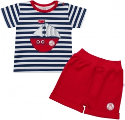 babysetje T-shirt en korte broek NEW BABY Marine