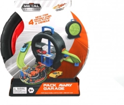 Speelset in een koffer in de vorm van een band met 4 autootjes