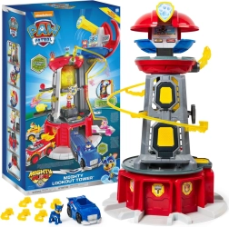 Paw Patrol Mighty Pups grote uitkijktoren met voertuig en Chase-figuur