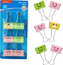 Set kleurrijke paperclips met gezichten 32 mm