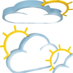 Kinderplafond LED-lamp Chmurka met afstandsbediening blauw