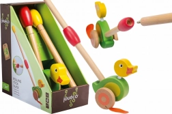 Houten duw-eend op stok JOUECO