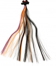 Regenboog haarlok met halloween-haarclip
