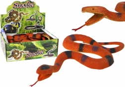 Rubberen bruine slang met zwart-grijze vlekken